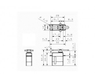 Miniservo KST MS320 HV de 12 mm (21 g, 6,2 kg.cm, 0,075s/60°)