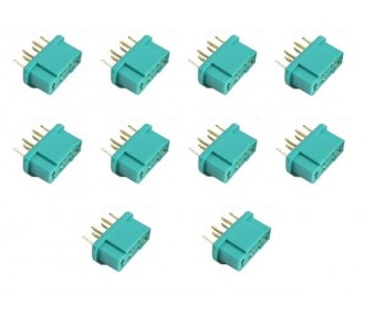 Prise MPX 6 pins verte  femelle (10pcs) Beez2B