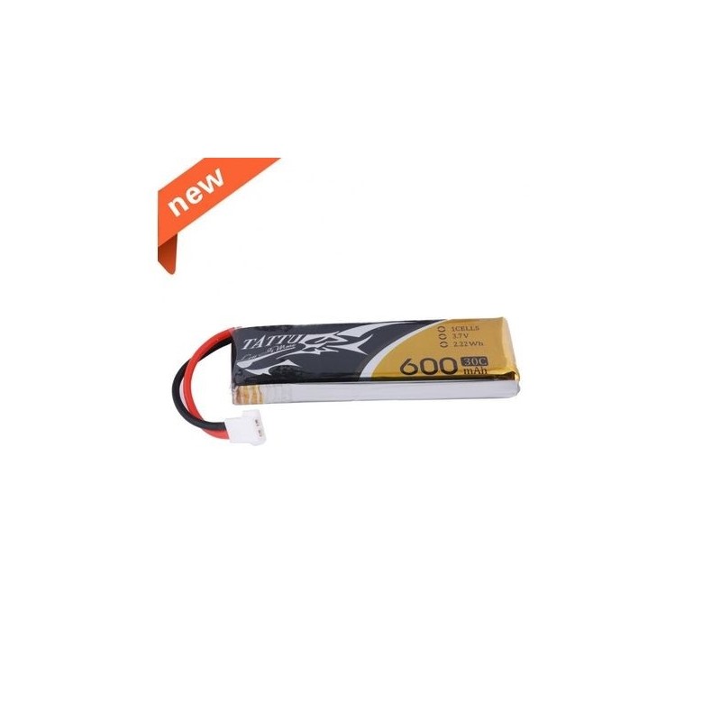 Batteria Tattu lipo 1S 3.7V 600mAh 30C presa Molex