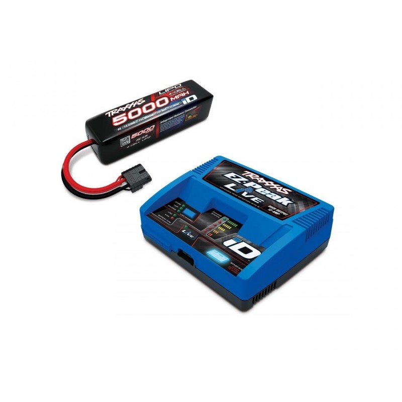 Caricabatterie Traxxas EZ-Peak Live 100W + Lipo 4s 5000mha iD 2996G