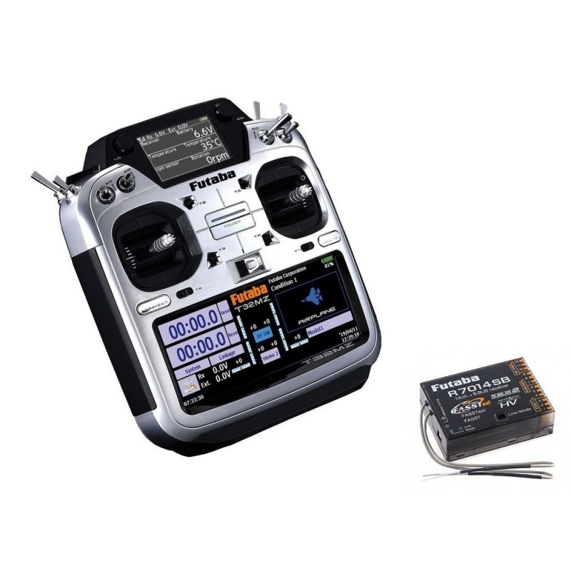 Radio Futaba T32MZ + R7014SB 2.4GHZ 18 voies avec grande valise