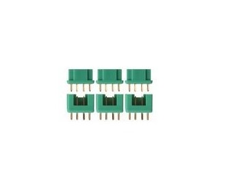 MPX 6 pin green M/F plug (3 pairs) - Amass