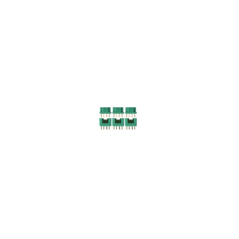 MPX 6 pin green M/F plug (3 pairs) - Amass