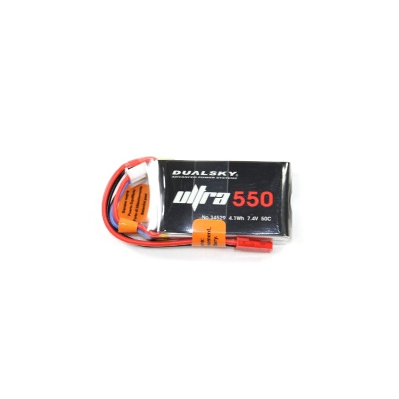 Batteria Dualsky Ultra, lipo 2S 7.4V 550mAh 50C con connettore jst-bec