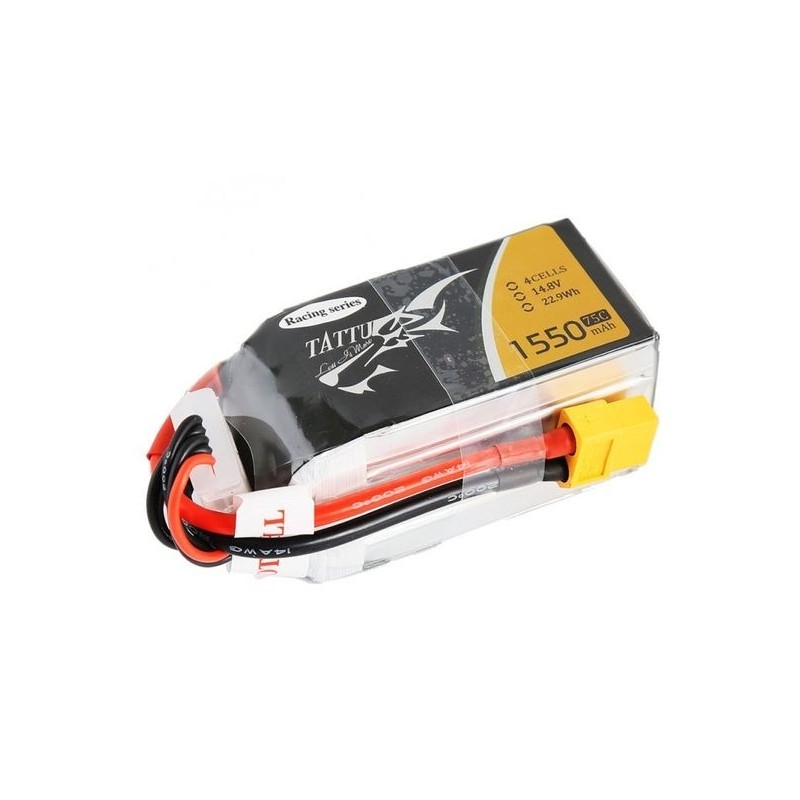 Akku Tattu lipo Racing Series 4S 14.8V 1550mAh 75C Steckdose xt60