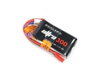 Dualsky Ultra battery, lipo 3S 11.1V 300mAh 50C jst-bec plug