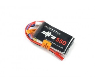 Dualsky Ultra battery, lipo 3S 11.1V 550mAh 50C jst-bec plug