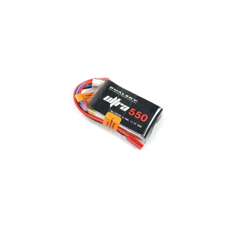 Batterie Dualsky Ultra, lipo 3S 11.1V 550mAh 50C prise jst-bec