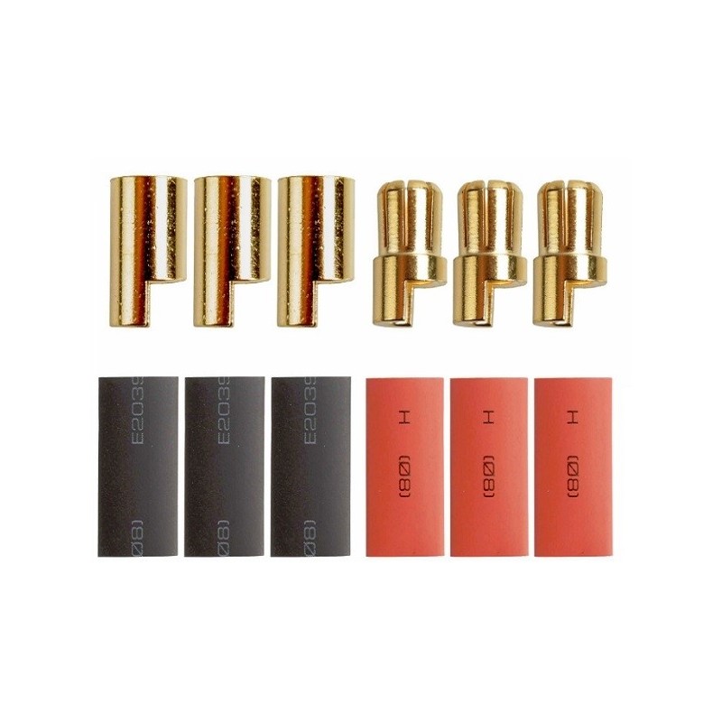 Gold 6.5mm M/F plug (3 pairs)