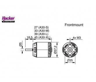 Brushless-Motor Hacker A30-8 XL V4 (177g, 1100kv, 770W)