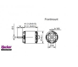 Moteur brushless Hacker A40-10S V4 8-Pole (190g, 1600kv, 1600W)