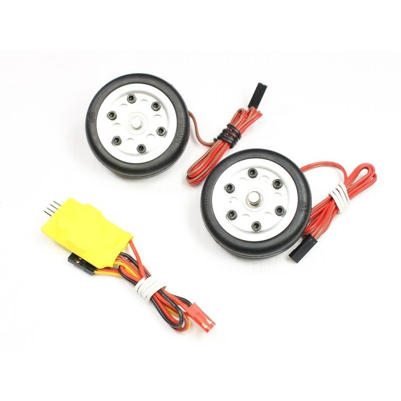 Pair of jet wheels with electro brake 45mm (axis 4mm)