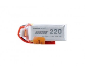 Batería Dualsky, lipo 2S 7.4V 220mAh 30C jst-bec plug