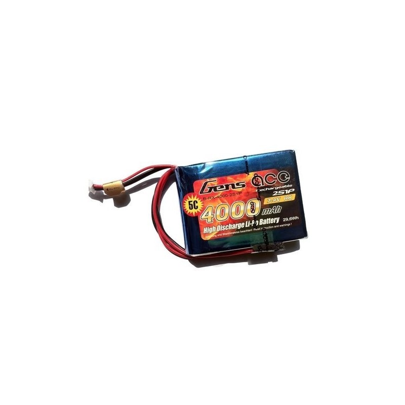 Gensace 4000mAh 7.4V 2S1P LiPo Receiver Battery