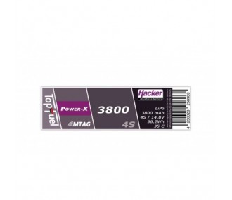 Lipo Hacker TopFuel Power-X MTAG 4S 14.8V 3800mAh 35C XT90S Socket