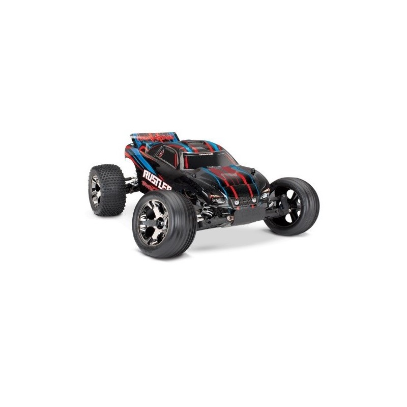 Traxxas Rustler 2WD VXL Red TSM without charger/battery 37076-4