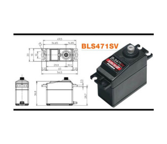 Futaba BLS471SV MG HV SBUS2 servo estándar (57g, 13.8kg/cm)