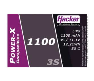 Batteria da competizione Hacker Power-X 1100-3S