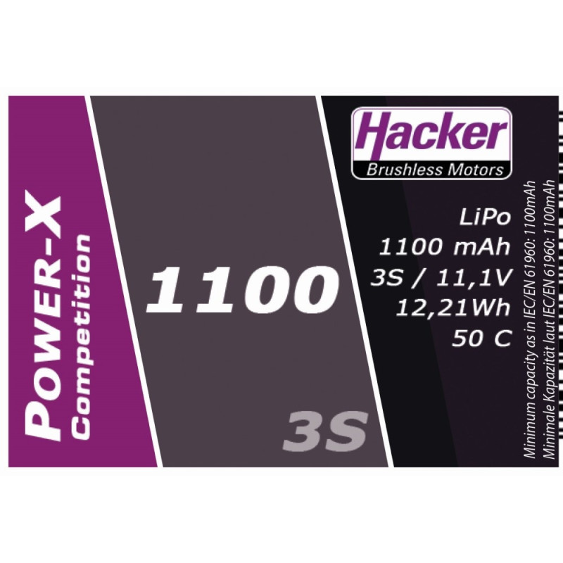 Batteria da competizione Hacker Power-X 1100-3S