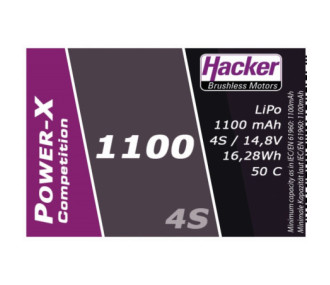 Batería de competición Hacker Power-X 1100-4S