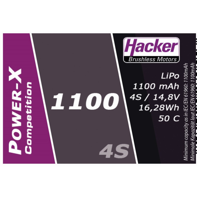 Batería de competición Hacker Power-X 1100-4S