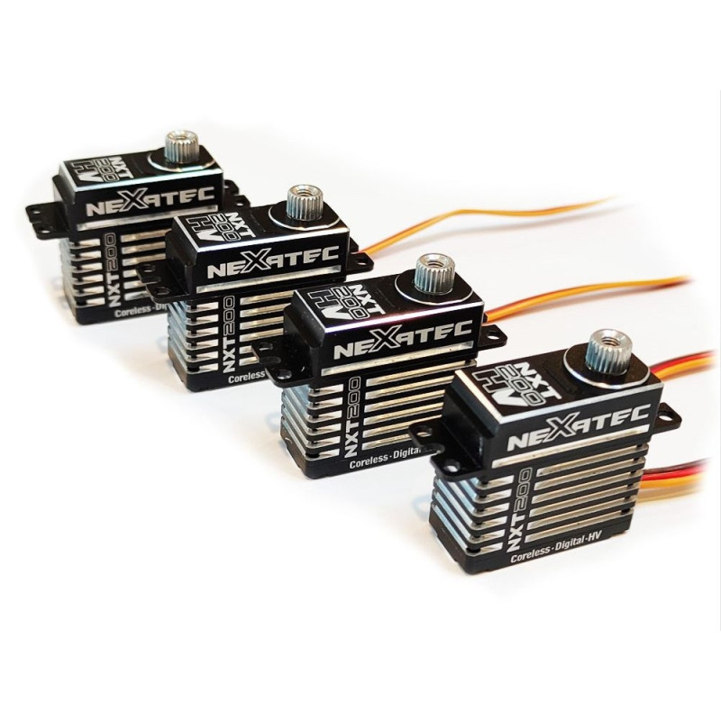 Confezione da 4x servo Nexatec NXT 200-HV (23,4g, 15,1kg/cm, 0,10sec/60°)