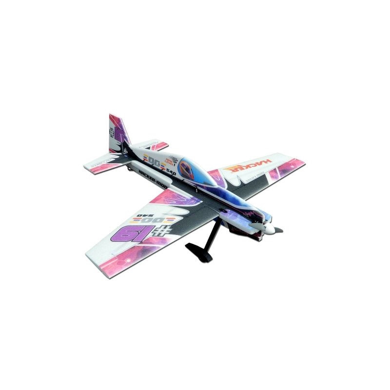 Avión Hacker modelo Edge 540 Race Violet ARF aprox.1.20m
