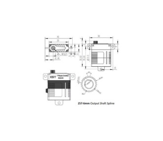 Servo aile KST A12-T HV 12mm (32g, 13.8kg.cm, 0.08s/60°)