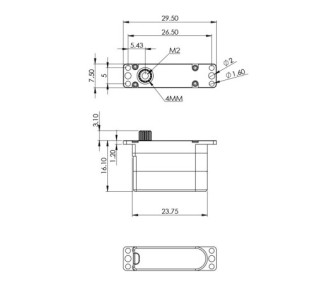 Alu Digital Metall Servo HS75H 7.5mm Mks