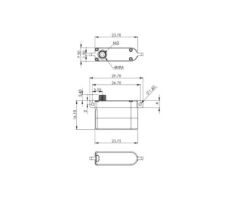 Servo alu digital métal HS75 7.5mm Mks