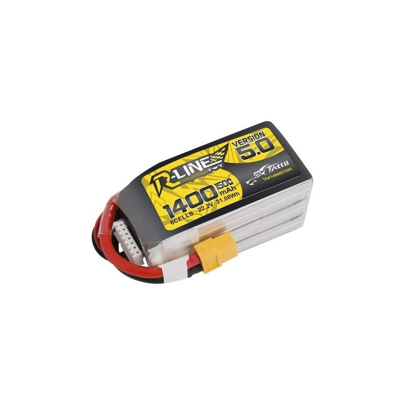 Batterie Tattu R-line V5.0 lipo 6S 22.2V 1400mAh 150C prise xt60