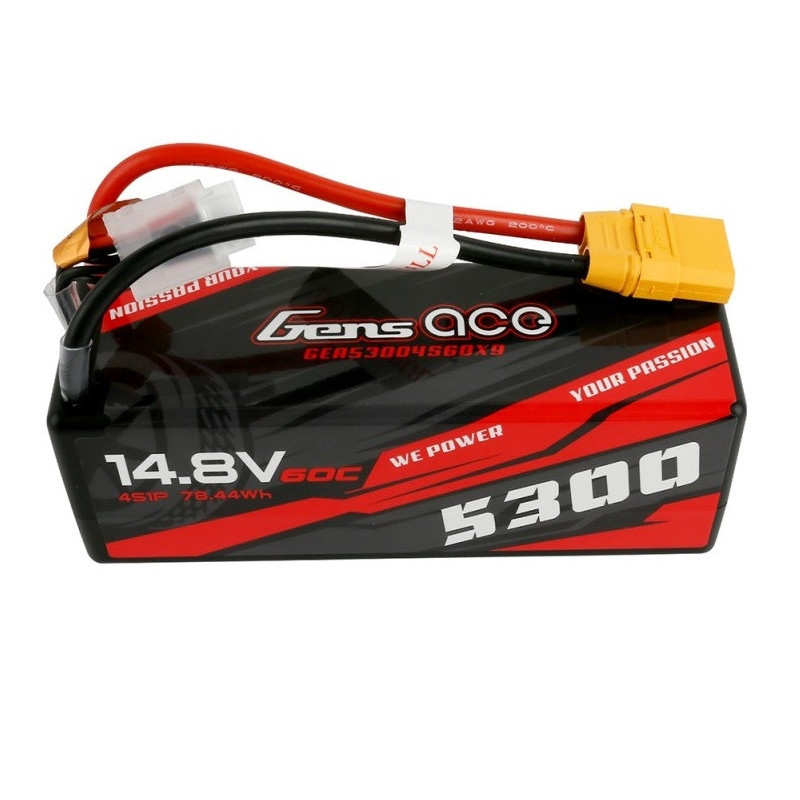 Akku Gens Ace Hardcase, Lipo 4S 14.8V 5300mAh 60C Steckdose XT90