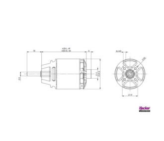 Motor sin escobillas Hacke A30-12 L-LN V4 (159g, 1000kv,500W)