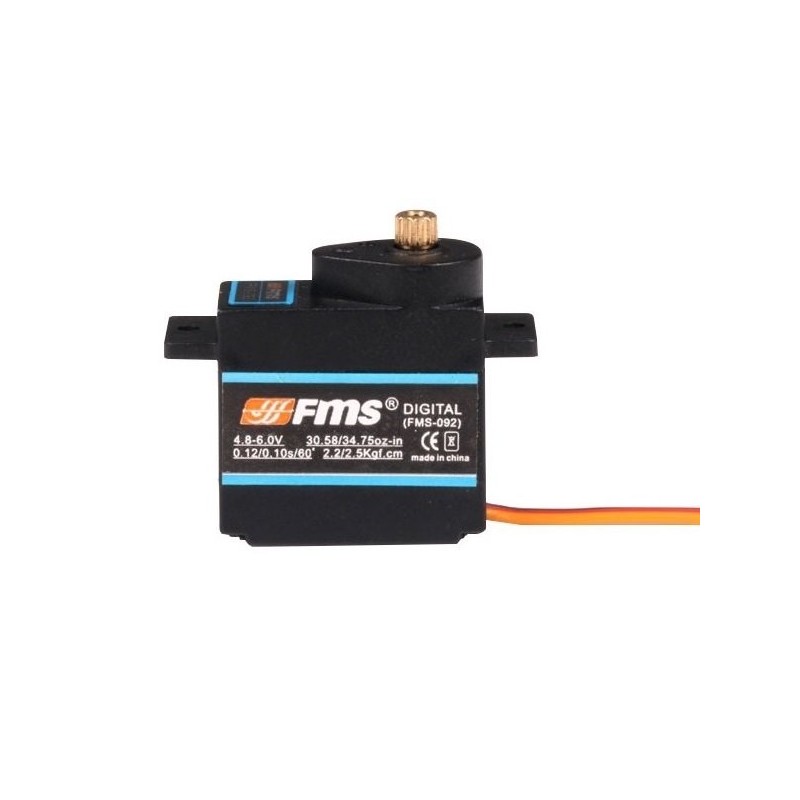 Servo Mini FMS 9g 54° métal pour roulette de queue (FMSSER9GMGD-54DEG)