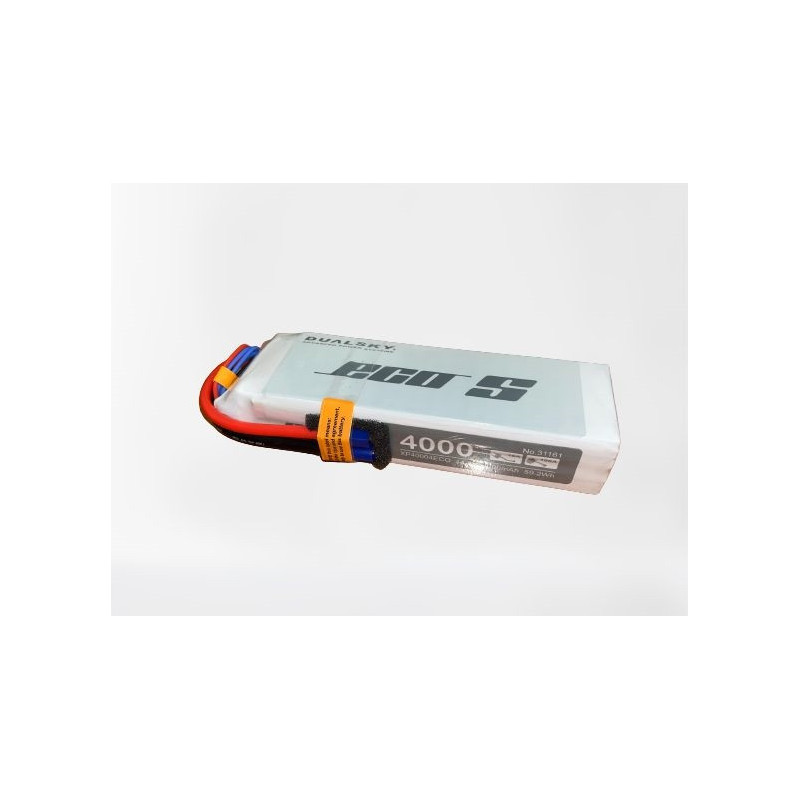 Dualsky ECO S battery, lipo 4S 14.8V 4000mAh 25C EC3 socket