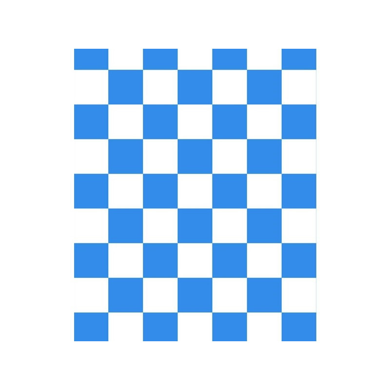 Rollo de 2 m de tela de cuadros blancos y azules (64 cm de ancho)