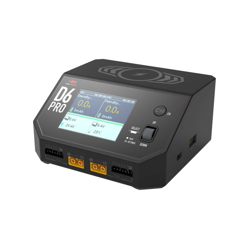 Ladegerät D6 Pro YUKI Dual Smart Charger AC/DC 2 x 325W 16A LCD-Farbbildschirm