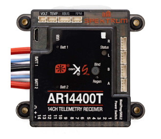 Spektrum AR14400T DSMX 14-channel PowerSafe receiver, Telemetry