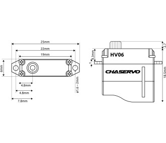 Servo numérique HV06 Chaservo MICRO (6g, 1.8kg.cm, 0.07s)