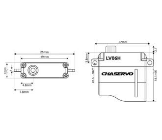 Digital servo LV06H Chaservo MICRO (6g, 1.7kg.cm, 0.055s)