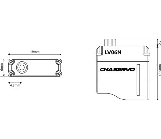 Servo numérique LV06N Chaservo MICRO (6g, 1.7kg.cm, 0.055s)