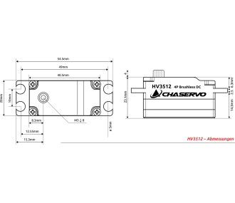 Digital servo HV3512 Chaservo Low Profile (50g, 40kg.cm, 0.11s)