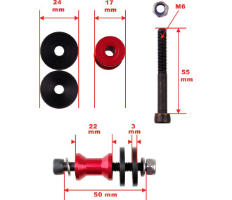 Colonnette moteur 22-28mm réglables 100-120cc M6 4pcs