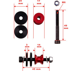 Colonna motore 17 mm regolabile 100-120 cm³m M6 4 pezzi