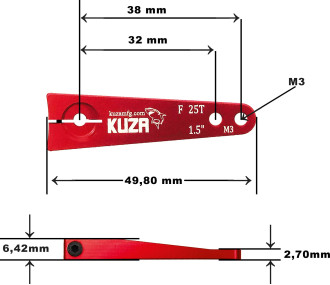 1 Brazo Pallonier 25T 38mm/32 1.5" M3 Aluminio