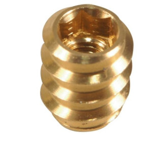 Insert fileté en laiton M6 - 6x6x8 mm - Paquet de 100 pièces