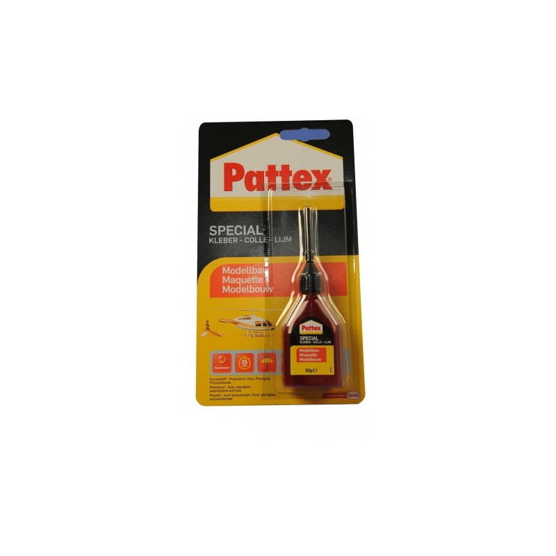 Pattex Colle spéciale modélisme, colle très résistante pour le plastique et  le bois, séchage sans traces, flacon de 30 g avec aiguille de microdosage