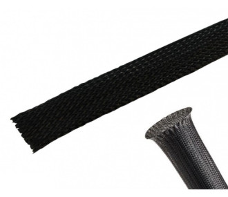 GAINE DE PROTECTION TRESSEE EXTENSIBLE 20mm NOIRE 1m