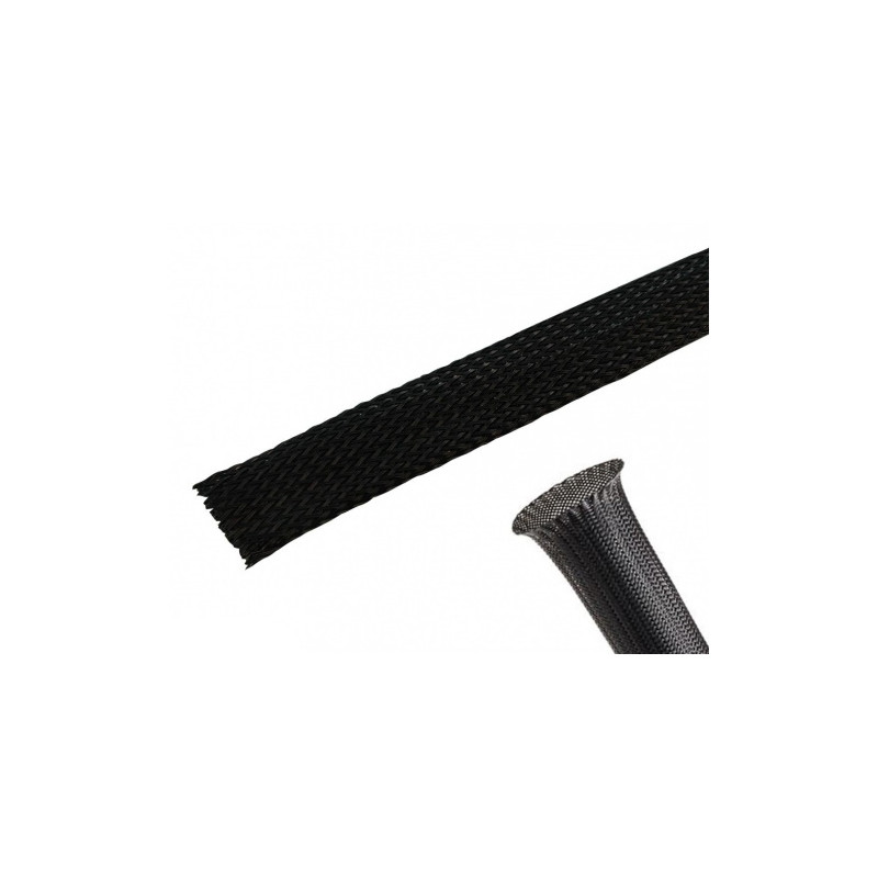 GAINE DE PROTECTION TRESSEE EXTENSIBLE 20mm NOIRE 1m