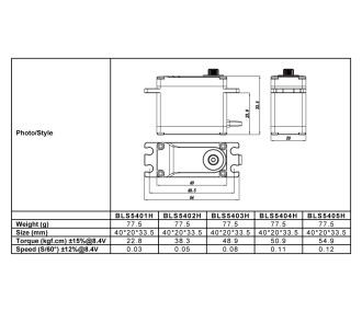 BLS5401H Xact STD 8,4V 22,8 kg Servo Coreless